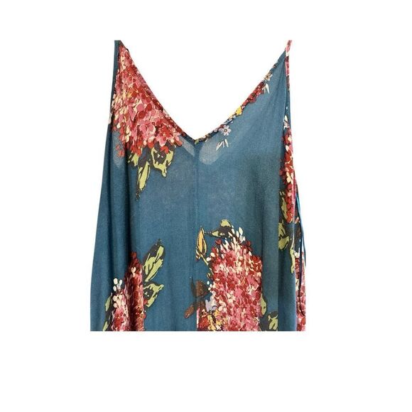 NWOT Love Stitch Women’s Green FloralSpaghetti Strap Max With Leg Slit- Size S/M - Picture 6 of 10